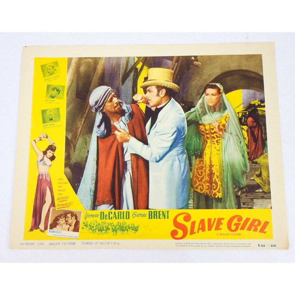 Slave Girl 1956 1947 Lobby Card Movie Poster Yvonne De Carlo George Brent